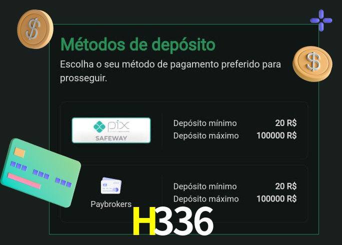 O cassino H336 oferece uma grande variedade de métodos de pagamento